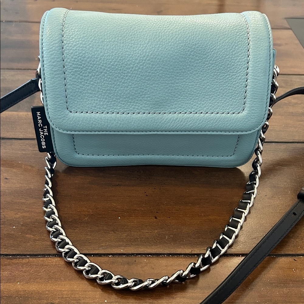 Marc Jacobs Teal Mini Flip Crossbody Bag with Chain Strap